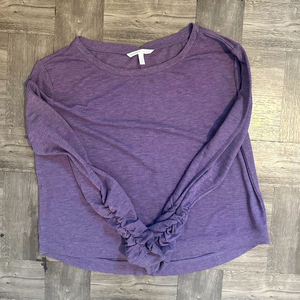 Victoria Secret  Lavender Long Sleeve Ruched Top
